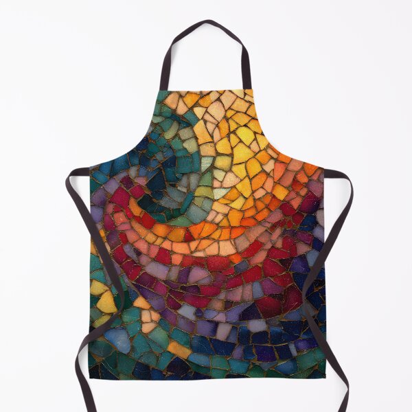 Aperçu de l'œuvre Mosaïque abstraite inspirée de Gaudi Art de motif en spirale coloré de Trencadís créée et vendue par GrinGalore.
