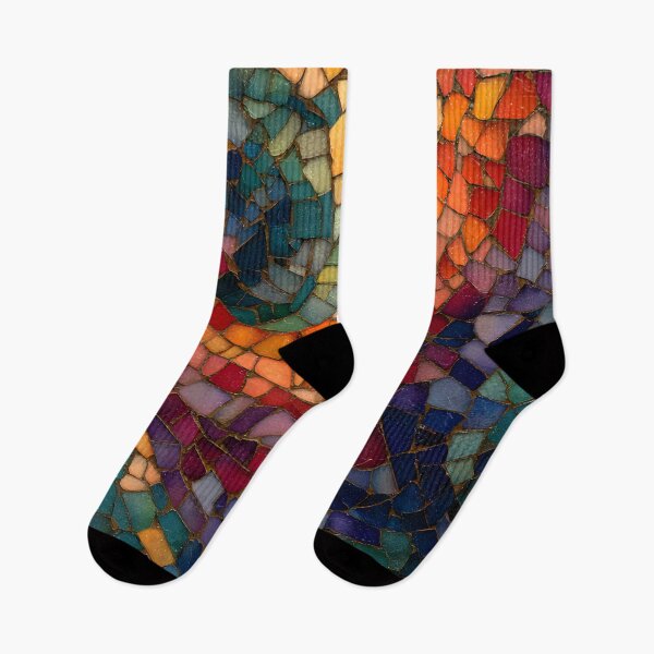 Item preview, Abstract Gaudi Inspired Mosaic Colorful Trencadís Spiral Pattern Art designed and sold by GrinGalore.