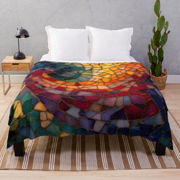 Item preview, Abstract Gaudi Inspired Mosaic Colorful Trencadís Spiral Pattern Art designed and sold by GrinGalore.