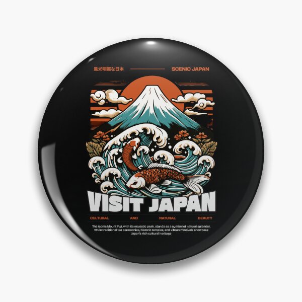 Item preview, Visit Japan – Mount Fuji Koi Waves Vintage Art designed and sold by FeverVoid.