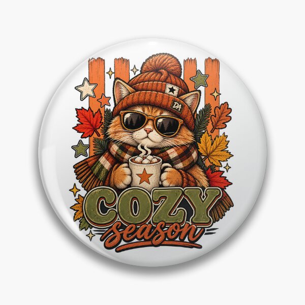 Item preview, Cozy Season Autumn Cat Coffee Beanie Scarf Art designed and sold by DesignArtist.ia.