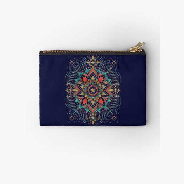 Item preview, Colorful Bohemian Lotus Mandala – Teal Orange Gold Sacred Geometry designed and sold by KREASPACE.