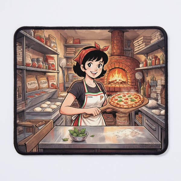 Item preview, Smiling Pizza Maker Anime Style designed and sold by Home Decor Art.
