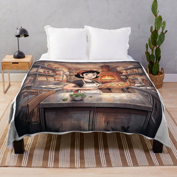 Item preview, Smiling Pizza Maker Anime Style designed and sold by Home Decor Art.