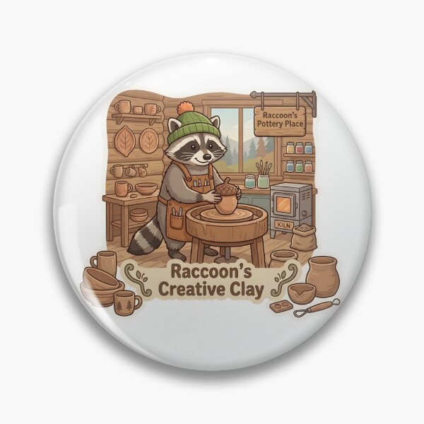 Item preview, Cute Raccoon Potter – Raccoon's Creative Clay Pottery Gift designed and sold by Isliath.