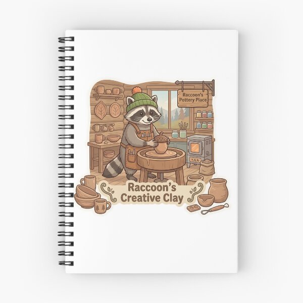 Item preview, Cute Raccoon Potter – Raccoon's Creative Clay Pottery Gift designed and sold by Isliath.