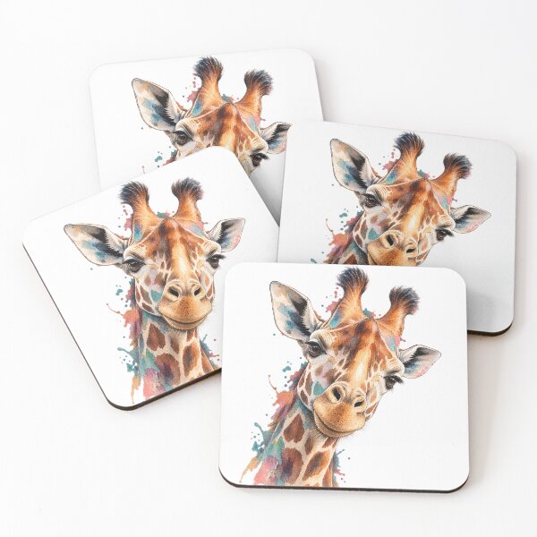 Item preview, Colorful Watercolor Giraffe – Whimsical African Animal Portrait designed and sold by KateVil.