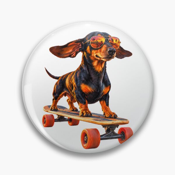 Item preview, Sunset Cruiser – Dachshund Skateboarding Venice Beach designed and sold by Russell Thorne.