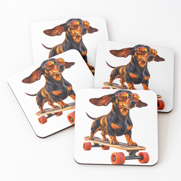 Item preview, Sunset Cruiser – Dachshund Skateboarding Venice Beach designed and sold by Russell Thorne.