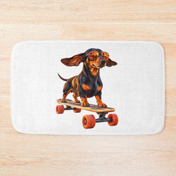 Item preview, Sunset Cruiser – Dachshund Skateboarding Venice Beach designed and sold by Russell Thorne.