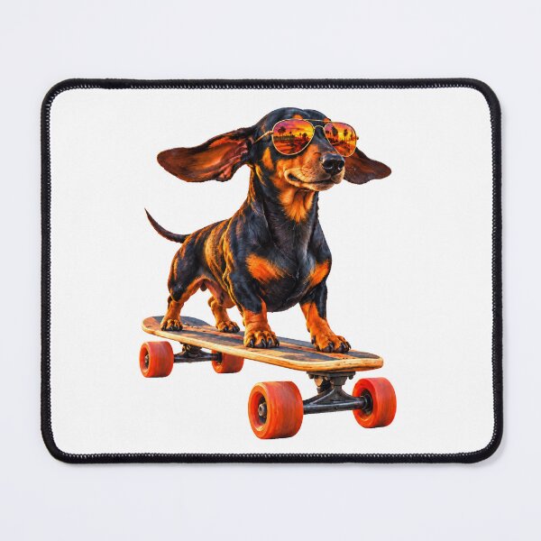 Item preview, Sunset Cruiser – Dachshund Skateboarding Venice Beach designed and sold by Russell Thorne.