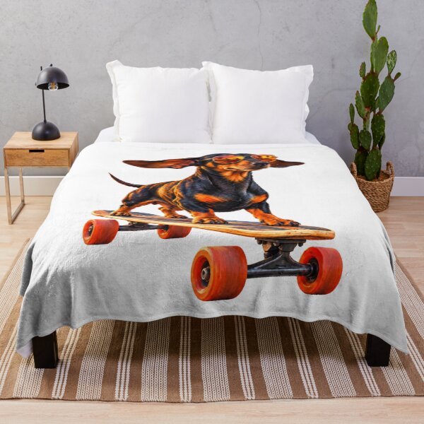 Item preview, Sunset Cruiser – Dachshund Skateboarding Venice Beach designed and sold by Russell Thorne.