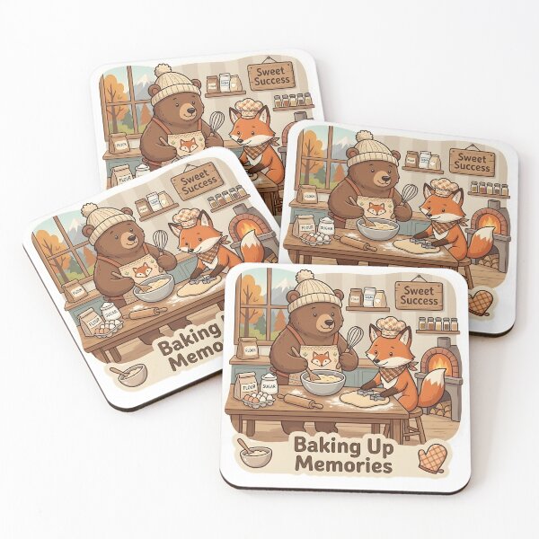 Item preview, Cute Bear and Fox Baking – Baking Up Memories Bakery Gift designed and sold by Isliath.