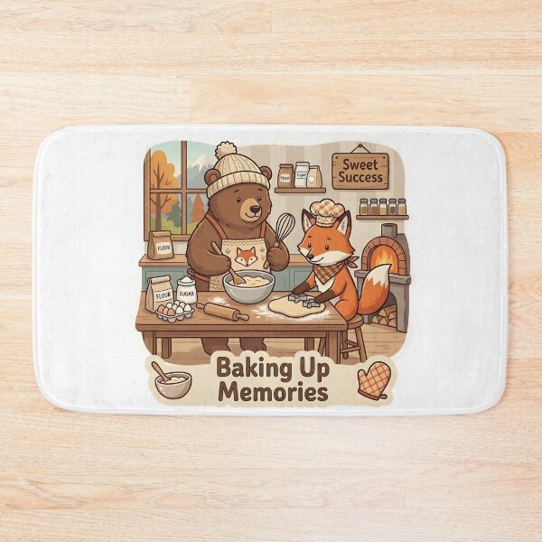 Item preview, Cute Bear and Fox Baking – Baking Up Memories Bakery Gift designed and sold by Isliath.