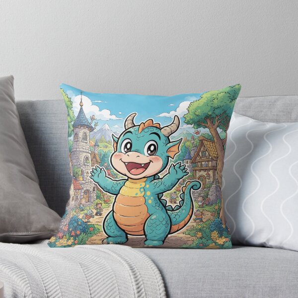 Item preview, Smiling Dragon Anime Style designed and sold by Home Decor Art.