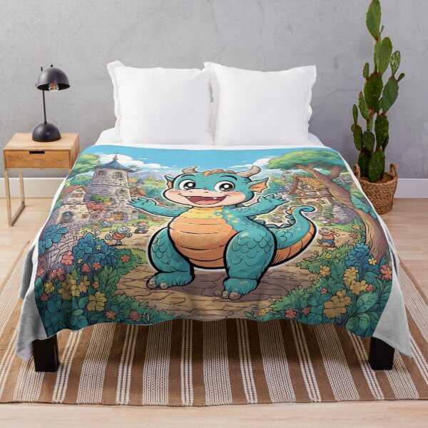 Item preview, Smiling Dragon Anime Style designed and sold by Home Decor Art.
