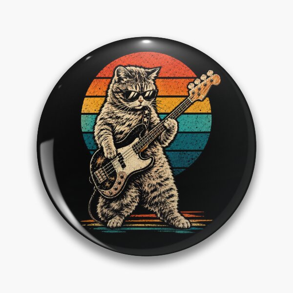 Item preview, Rock Cat Playing Guitar - Funny Guitar Cat  designed and sold by Moizento.