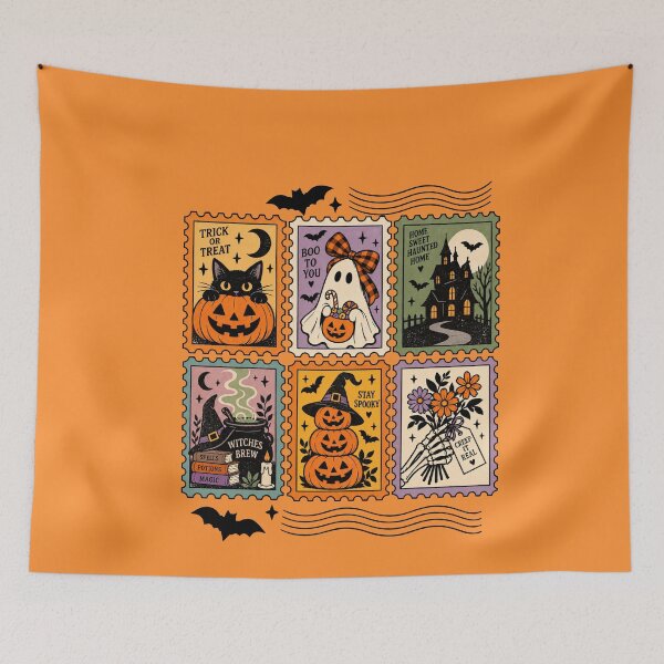 Item preview, Stamp Trick Or Treat, Fright Night, 31 October, Spooky Season designed and sold by vintagearttee.