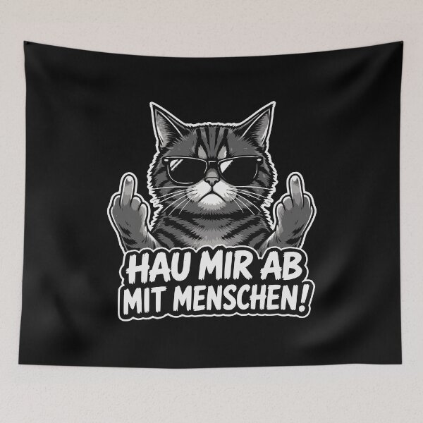 Item preview, Get out of here! With humans, cat, middle finger designed and sold by Loona97.