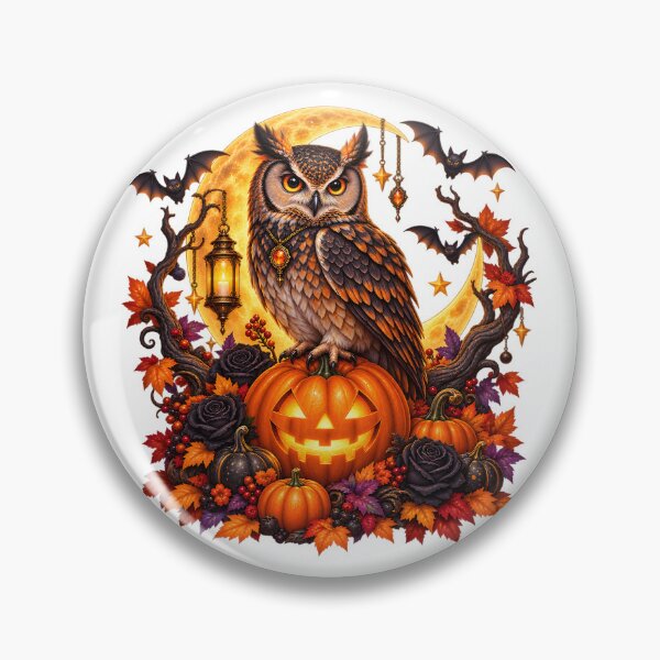 Item preview, Gothic Owl & Pumpkin – Autumn Night designed and sold by Clothes With Smiling Animals Walt Gral.