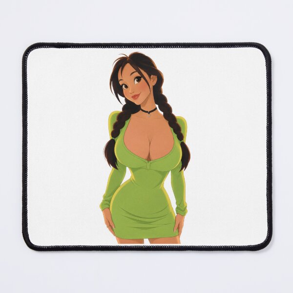 Item preview, Cute Latina Girl Green Dress Braids - Retro 90s Cartoon Style designed and sold by Hollow Moon Studios..