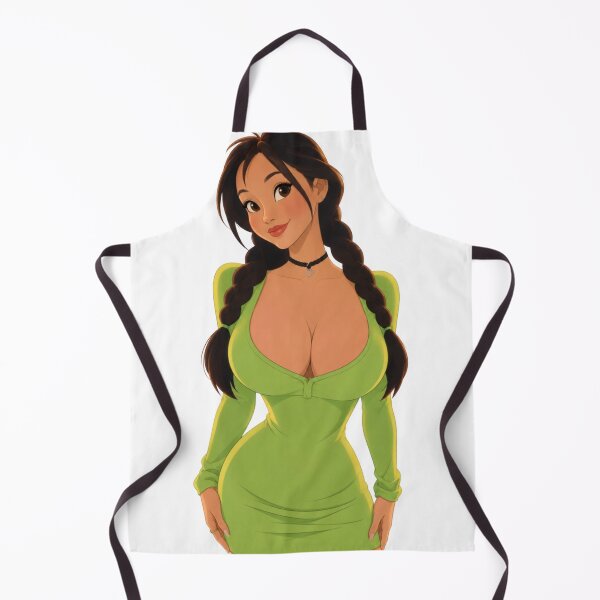 Item preview, Cute Latina Girl Green Dress Braids - Retro 90s Cartoon Style designed and sold by  Hollow Moon Studios..