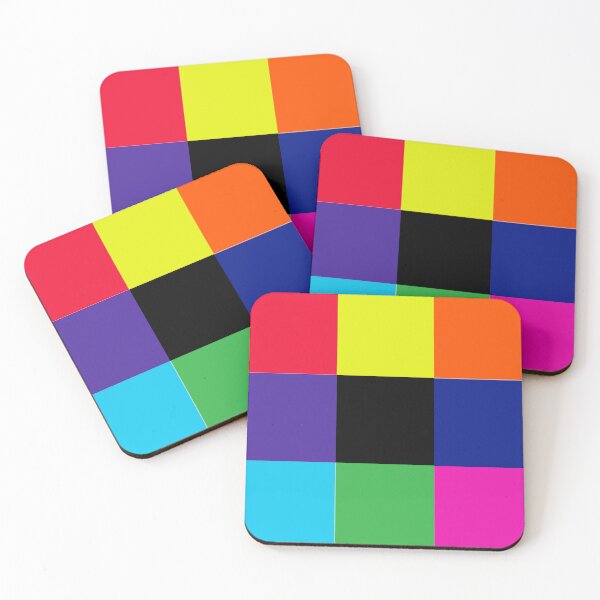 Item preview, Color blocks, 9 squares, red yellow orange purple blue green pink designed and sold by PixDezines.