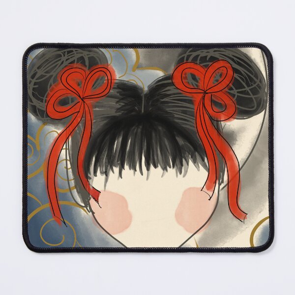 Item preview, Chinese Inspired Girl with Red Ribbons and Clouds designed and sold by IraKhali.