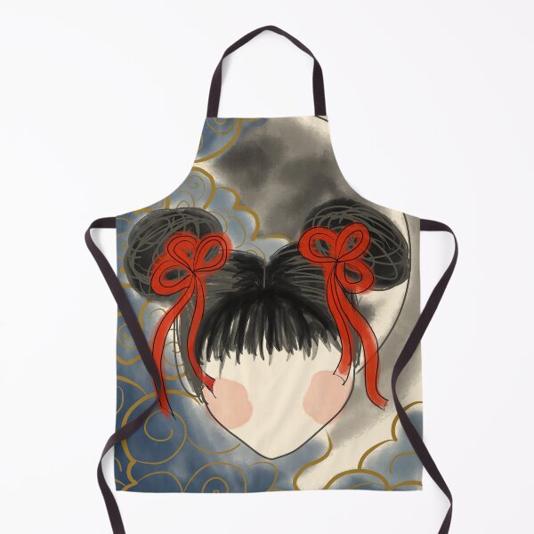 Item preview, Chinese Inspired Girl with Red Ribbons and Clouds designed and sold by IraKhali.