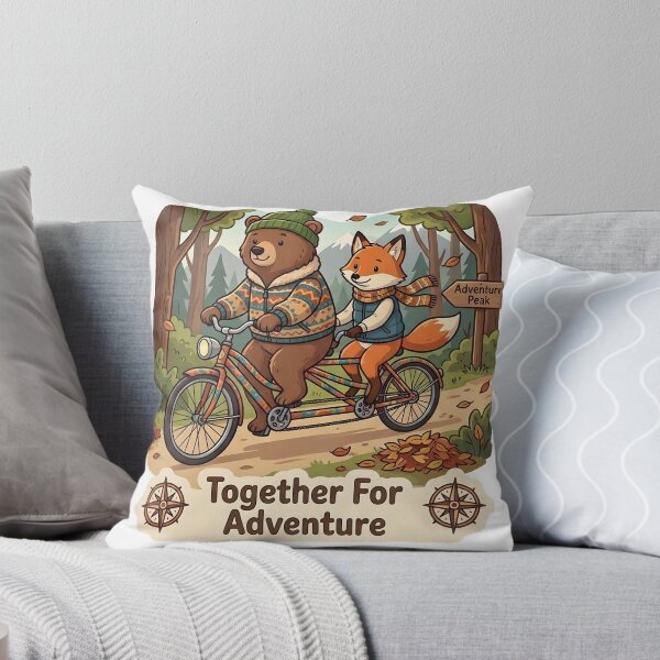 Item preview, Cute Bear and Fox Tandem Bike – Together For Adventure Gift designed and sold by Isliath.
