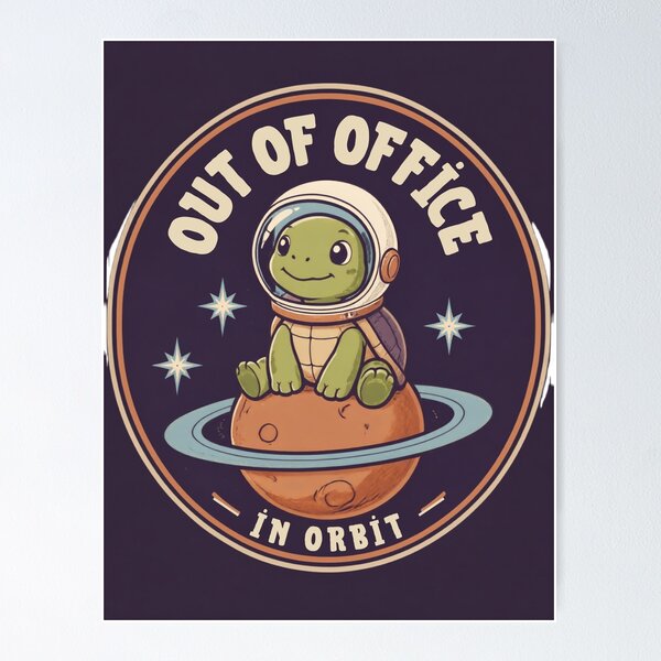 Item preview, Out of Office In Orbit - Funny Astronaut Turtle Design designed and sold by Mnyusshop.