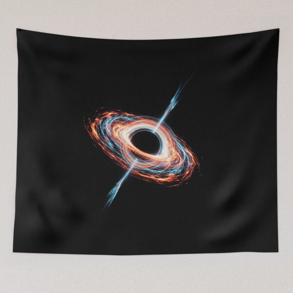 Item preview, Black Hole Event Horizon – Fiery Accretion Disk, Cosmic Space and Blue Relativistic Jet designed and sold by SOUFIANE1991.