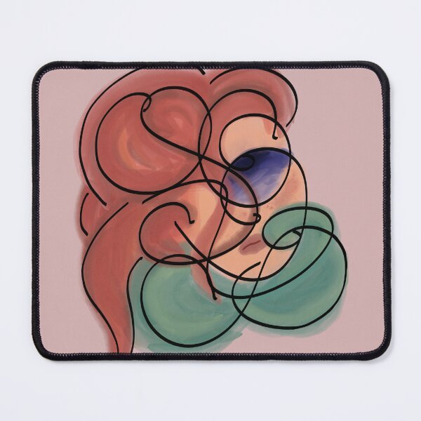 Item preview, Abstract Female Portrait with Red Hair | Continuous Line Art designed and sold by IraKhali.