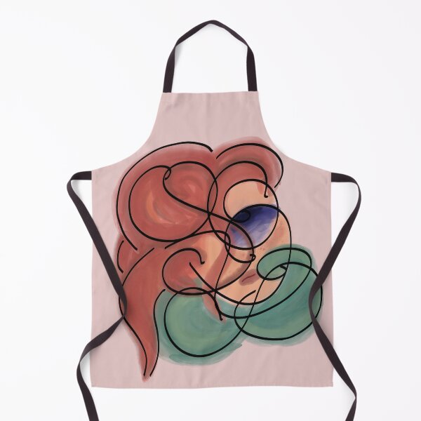 Item preview, Abstract Female Portrait with Red Hair | Continuous Line Art designed and sold by IraKhali.