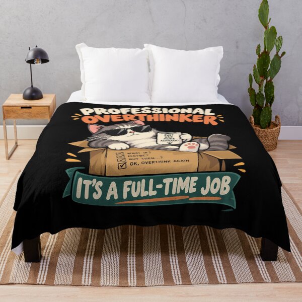 Item preview, Professional Overthinker Funny Cat Coffee Design designed and sold by BDLuck2021.
