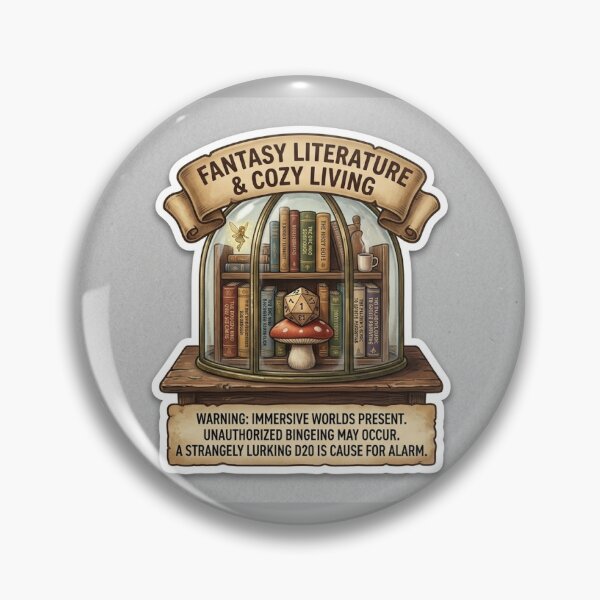 Item preview, Cozy Fantasy Reader Sticker - Immersive Worlds & D20 Warning designed and sold by FakePeopleSuck.