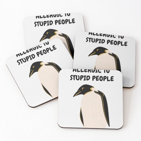 Item preview, Allergic to stupid people funny sarcastic penguin  designed and sold by Jazzytouch.