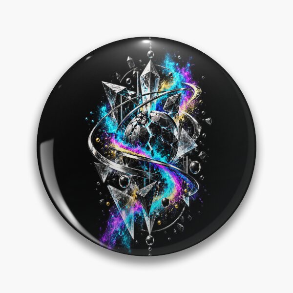 Item preview, Fractured Orbit - Neon Crystal Abstract designed and sold by Personiq Kaleido.