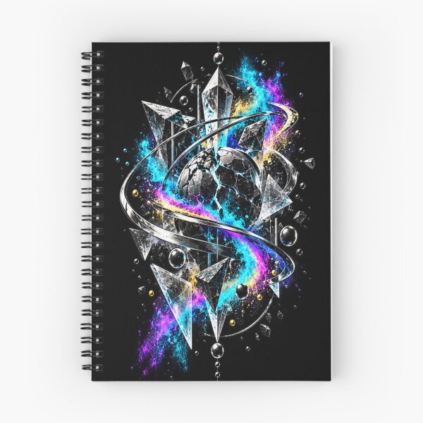 Item preview, Fractured Orbit - Neon Crystal Abstract designed and sold by Personiq Kaleido.