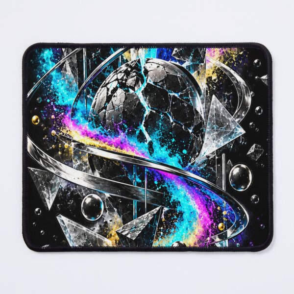 Item preview, Fractured Orbit - Neon Crystal Abstract designed and sold by Personiq Kaleido.