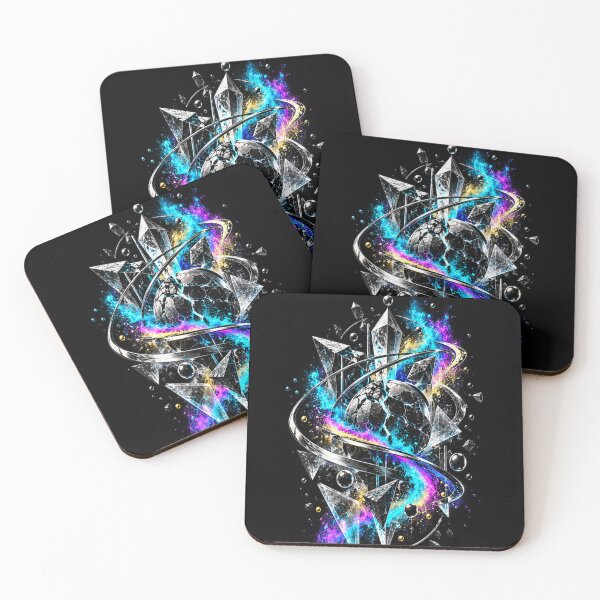 Item preview, Fractured Orbit - Neon Crystal Abstract designed and sold by Personiq Kaleido.