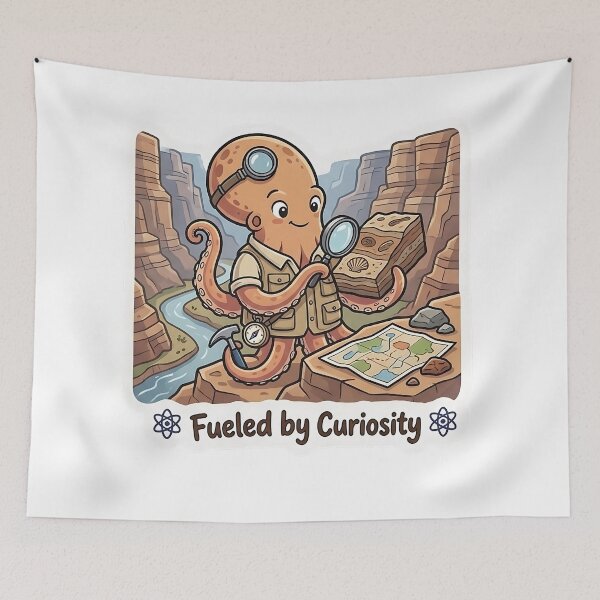 Item preview, Cute Octopus Paleontologist – Fueled by Curiosity Science Gift designed and sold by Isliath.