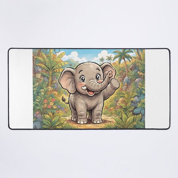 Item preview, Smiling Elephant Anime Style designed and sold by Home Decor Art.
