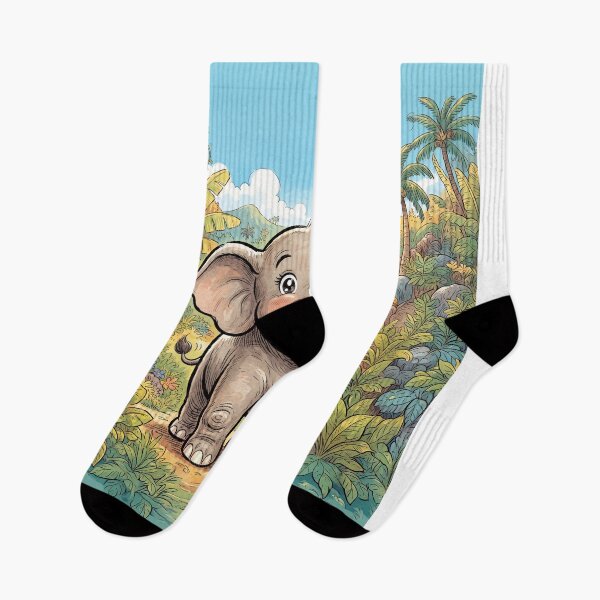 Item preview, Smiling Elephant Anime Style designed and sold by Home Decor Art.