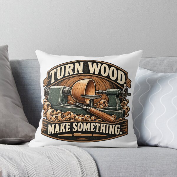 Item preview, Turn Wood Make Something Badge designed and sold by AleksKos.