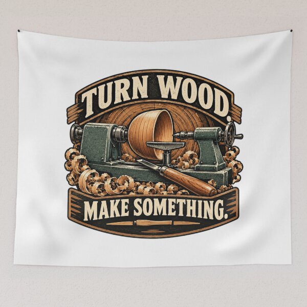 Item preview, Turn Wood Make Something Badge designed and sold by AleksKos.
