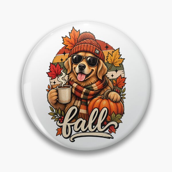 Item preview, Golden Retriever Fall Coffee Pumpkin Beanie Art designed and sold by DesignArtist.ia.