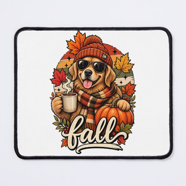 Item preview, Golden Retriever Fall Coffee Pumpkin Beanie Art designed and sold by DesignArtist.ia.