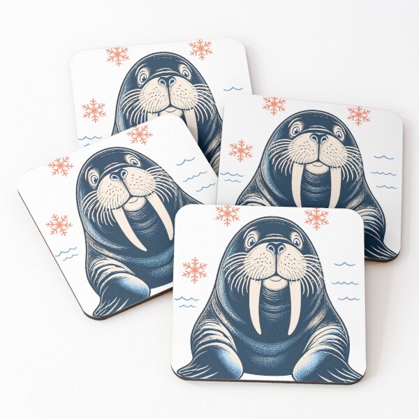 Item preview, Cute Happy Walrus Cartoon Illustration designed and sold by 21degrees-club.