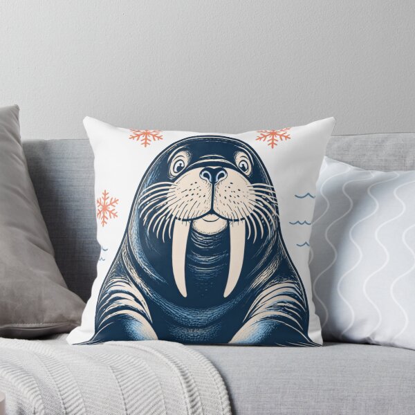 Item preview, Cute Happy Walrus Cartoon Illustration designed and sold by 21degrees-club.